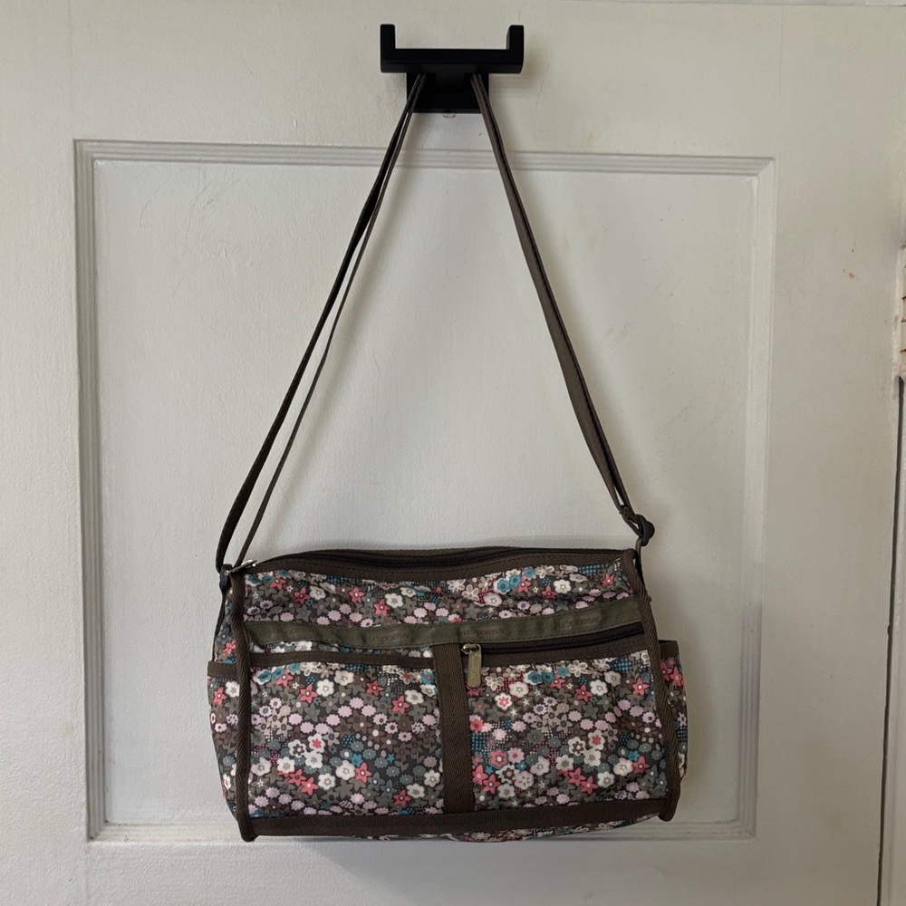 Lesportsac Floral Crossbody Bag - Brown and Pink